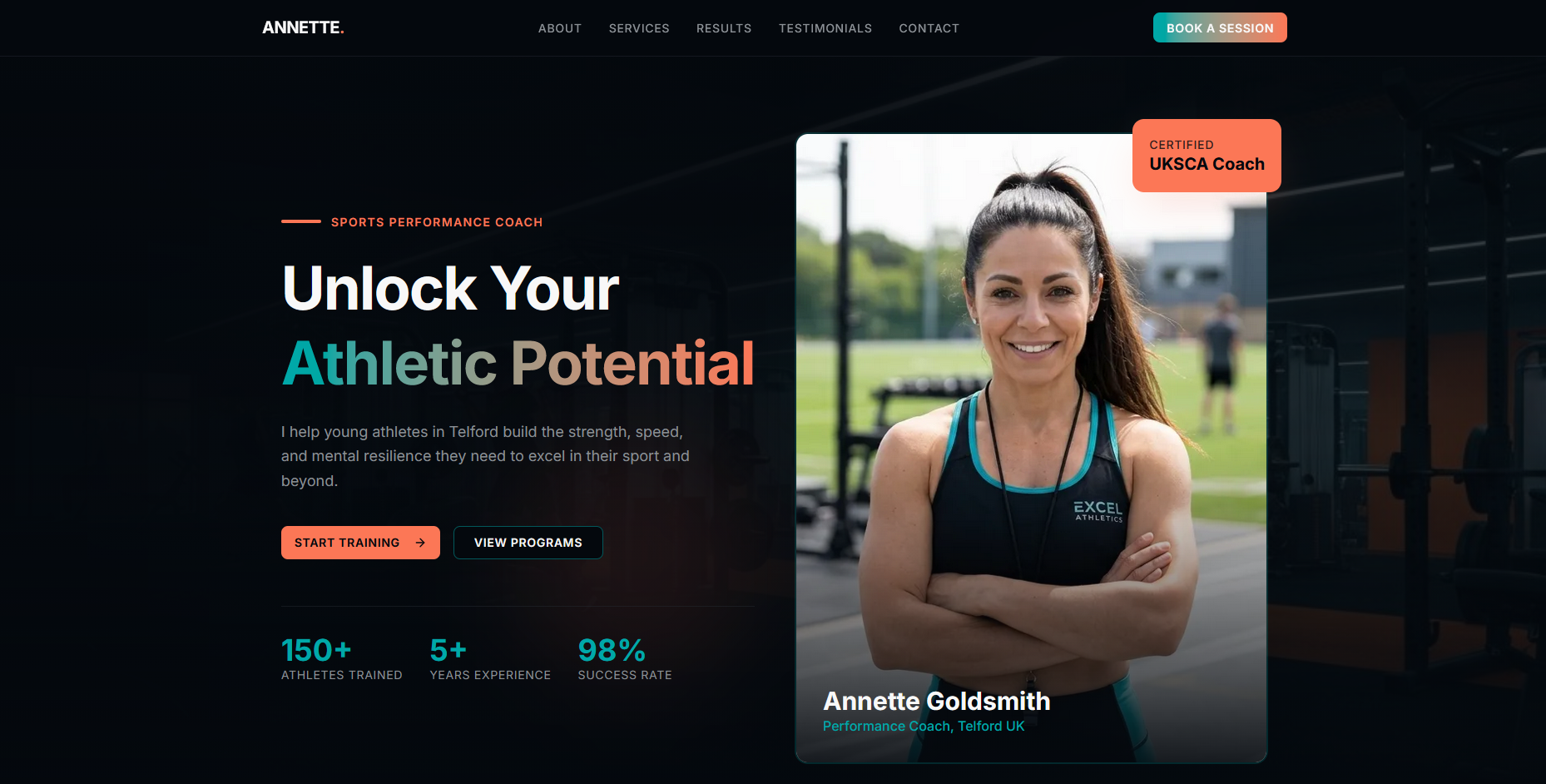 Annette Goldsmith website screenshot