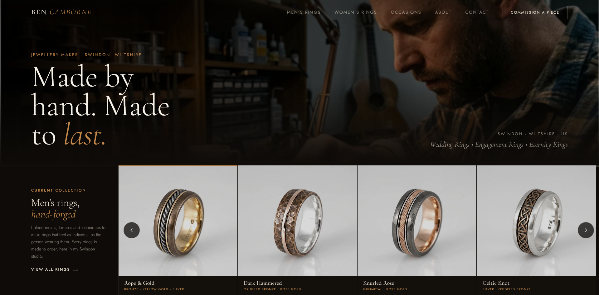 Ben Camborne website screenshot