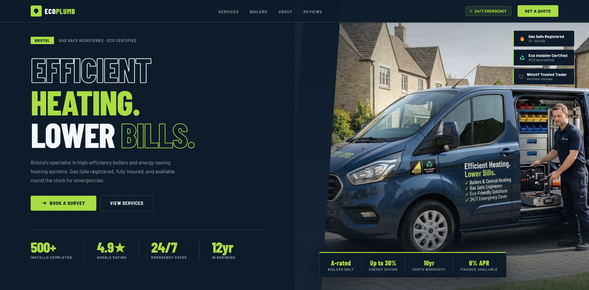 Eco Plumb website screenshot